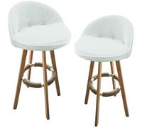 Set di 2 coprisedia elasticizzati in jacquard per sgabelli da bancone girevoli, adatti per sedie da cucina, bar, sala da pranzo, bar