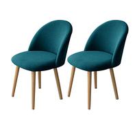 Set di 2 coprisedia espandibili per sala da pranzo, con schienale curvo, moderni, lavabili, per soggiorno, cucina, hotel, blu pavone, 2 pezzi