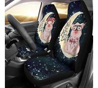 Set di 2 Coprisedile Decorativi per Car Antiscivolo Copri Sedili per Auto Elastico Coprisedili per Sedili Anteriori Universale per Camion Berlina Sedan Maiale Ti Amo Fino alla Luna E Ritorno