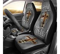 Set di 2 Coprisedile Decorativi per Car Elastico Copri Sedili per Auto Antiscivolo Coprisedili per Sedili Anteriori Universale Dio E Leone, State Fermi E Sappiate Che Io Sono Dio