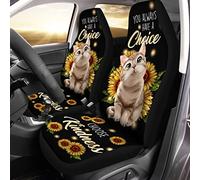 Set di 2 Coprisedile Decorativi per Car Elastico Coprisedili Auto Anteriore Coprisedili per Sedili Anteriori Universale Gatto Girasole Carino Hai Sempre Una Scelta Scegli La Gentilezza Unicorno