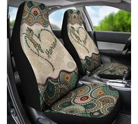 Set di 2 Coprisedili Auto Anteriore Elastico Copri Sedili per Auto Lavabile Coprisedile Decorativi per Car Universale per Furgoni Camion Sedan Mandala Vintage A Forma di Cuore di Cavallo