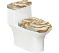 Set di 2 coprisedili per WC con stampa a latte spesso, con coperchio del serbatoio, adatto per WC a forma di U o estesi, perfetto per inaugurazione della casa, compleanni e regali