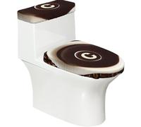 Set di 2 coprisedili per WC con stampa artistica Coffee Latte Art, con coperchio del serbatoio, adatti per WC a forma di U o estesi, perfetti per inaugurazione della casa, compleanni e regali