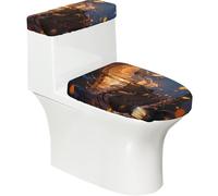 Set di 2 coprisedili per WC stampati con carrozza di zucca, con coperchio del serbatoio, adatto per WC a forma di U o estesi, perfetto per inaugurazione della casa, compleanni e regali