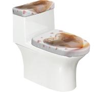 Set di 2 copriwater elastici a forma di cuore e copriwater per bagno, morbidi, lavabili a forma di U, decorazione per WC