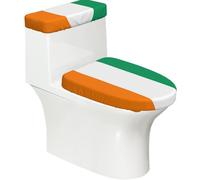 Set di 2 copriwater elastici con bandiera della Costa d'Avorio, copriwater e copriwater elasticizzati per bagno, morbidi e lavabili, a forma di U, decorazione per WC