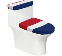 Set di 2 copriwater elastici con bandiera olandese, coperchio e copertura per serbatoio per bagno, decorazione morbida e lavabile a forma di U