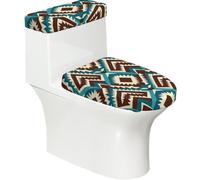 Set di 2 copriwater elastici con denti di squalo, coperchio e copertura per serbatoio per bagno, decorazione morbida e lavabile a forma di U