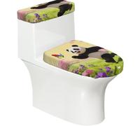 Set di 2 copriwater elastici con farfalla e panda Chase, coperchio e copriserbatoio per bagno, decorazione morbida e lavabile a forma di U