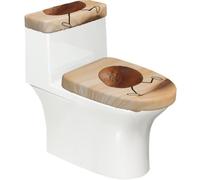 Set di 2 copriwater elastici con pozzo di avocado che corre e copri serbatoio per bagno, decorazione morbida lavabile a forma di U