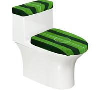 Set di 2 copriwater elastici con vista aerea dello stadio, coperchio e copertura per serbatoio per bagno, decorazione morbida e lavabile a forma di U