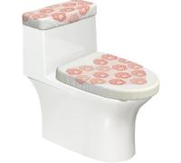 Set di 2 copriwater elastici con zampa di cane e cuore, copri serbatoio per bagno, decorazione morbida e lavabile a forma di U