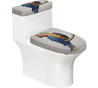 Set di 2 copriwater poliedrici con coperchio del serbatoio, elastico per WC a forma di U e allungati, decorazione per il bagno, regalo di inaugurazione della casa