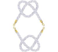 Set di 2 corde bianche in nylon intrecciato con ganci placcati oro | Corde guidafila da 32 mm per hotel, ristoranti, teatri, musei, celebrazioni, inaugurazioni e controllo delle file