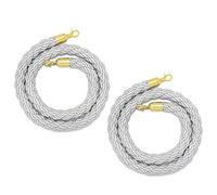 Set di 2 corde di sostegno intrecciate con ganci a scatto in oro/argento, for il controllo della folla e la gestione degli eventi.(Gold Hook,210cm)