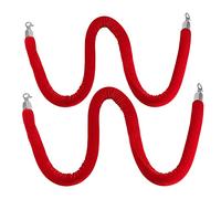 Set di 2 corde in velluto per la coda di cavallo, 3,8 cm di spessore, 2,1 m, rosso e verde, per controllo della folla di eventi, sfilate di moda, feste e sfilate