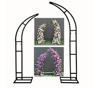 Set di 2 cornici ad arco in metallo per matrimoni, supporto curvo per cerimonie, feste, compleanni, anniversari, baby shower, interni ed esterni, decorazione per eventi, nero, 210 cm + 240 cm