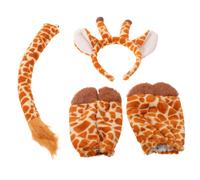 Set di 2 costumi da giraffa: cerchietto con orecchie, coda e guanti con zoccoli