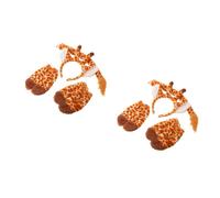 Set di 2 costumi da giraffa: cerchietto con orecchie, coda e guanti con zoccoli