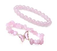 Set Di 2 Cristallo Farfalla Pendente Set Trendy Cristallo Perline Farfalla Accessorio Per Cercatori di Stili Pietra Naturale, Misura unica, come descritto, come descritto