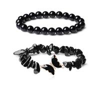 Set Di 2 Cristallo Farfalla Pendente Set Trendy Cristallo Perline Farfalla Accessorio Per Cercatori di Stili Pietra Naturale, Misura unica, come descritto, come descritto