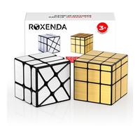 SET DI 2 CUBI A SPECCHIO ORO E ARGENTO SPEEDCUBING 3X3X3 WINDMIRROR IRREGOLARE