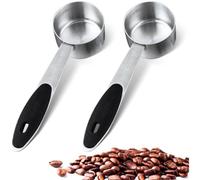 Set di 2 cucchiai dosatori in acciaio inox, da 1/8 di tazza, cucchiaini (30 ml), con manici in silicone.