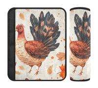 Set di 2 cuscinetti per cintura di sicurezza per auto, traspiranti, per fotocamera per adulti, bambini, bambini, M, motivo con lettere di tacchino ad acquerello