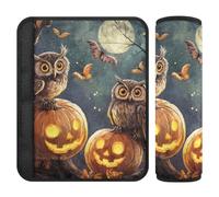 Set di 2 cuscinetti per cinture di sicurezza per auto, morbidi coprisella per seggiolino per bambini, per adulti, ragazzi, bambini, S, Halloween, zucca, fantasmi, gufo, teschio