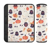 Set di 2 cuscinetti per cinture di sicurezza per auto, morbidi cuscinetti per cintura di sicurezza per adulti, ragazzi, bambini, M, Halloween, ballare, zucca, fantasmi, gufo, teschio