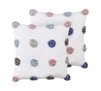 Set di 2 cuscini cotone bianco 45 x 45 cm