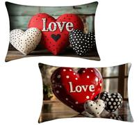 Set di 2 Cuscini da Esterno rosso Federe Cuscino Letto 30x50 Velluto Copricuscini Divano Amore Guanciale Letto, Federe Cuscini Divano Impermeabili Copricuscino con Cerniera, Decorazioni Giardino x-353