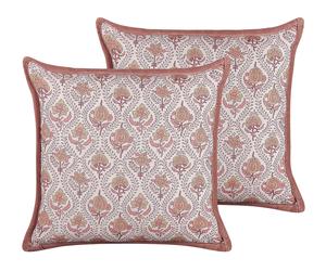 Set di 2 cuscini decorativi cotone fiori 45x45 cm rosso e bianco Picea