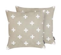 Set di 2 cuscini decorativi in cotone tortora 35 x 50 cm Velleia