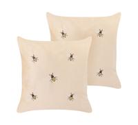 Set di 2 cuscini decorativi in velluto beige 45 x 45 cm motivo con ape Talinum