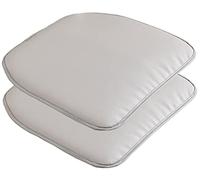 Set di 2 cuscini impermeabili per sedie da pranzo, in pelle, con retro antiscivolo, morbidi, ideali per casa, cucina e sala da pranzo, colore: grigio