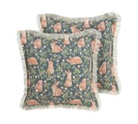 Set di 2 cuscini in cotone con trama animale verde 45 x 45 cm Alstroemeria