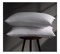 Set di 2 cuscini in piuma d'oca, per letto queen size, 100% cotone, collezione hotel, per dormire, supporto morbido, morbido, medio rigido, per chi dorme sul lato posteriore dello stomaco, 50,8 x 76,2