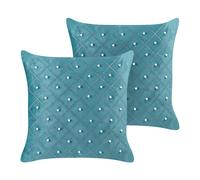Set di 2 cuscini in velluto blu verde 45 x 45 cm glamour Yarrow