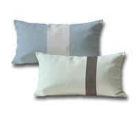 Set di 2 Cuscini per Divano Blu Federe Cuscini Divano 50x90, Linea Motivo Rettangolo Lino Copricuscini con Cerniera Invisibile, Autunnali Halloween Camera da Letto Casa Decorazioni Copricuscini G-497