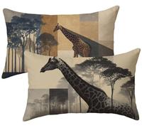 Set di 2 Cuscini per Divano giraffa Velluto 40x65 Copri Cuscini per Divano, marrone Copricuscini 40x65 2 Pezzi Copri Cuscino Letto, Federa Cuscino, Copricuscino Rettangolari, Decorazioni Casa k-915