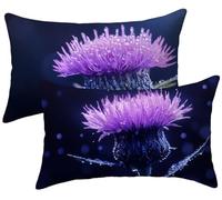 Set di 2 Cuscini per Divano piante Lino 40x70 Copri Cuscini per Divano, Lilac Copricuscini 40x70 2 Pezzi Copri Cuscino Letto, Federa Cuscino, Copricuscino Rettangolari, Decorazioni Casa k-921