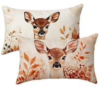 Set di 2 Cuscini per Divano piante Velluto 40x65 Copri Cuscini per Divano, cervo Copricuscini 40x65 2 Pezzi Copri Cuscino Letto, Federa Cuscino, Copricuscino Rettangolari, Decorazioni Casa k-945