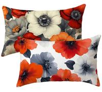 Set di 2 Cuscini per Divano piante Velluto 40x65 Copri Cuscini per Divano, rosso Copricuscini 40x65 2 Pezzi Copri Cuscino Letto, Federa Cuscino, Copricuscino Rettangolari, Decorazioni Casa k-928