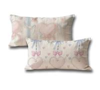 Set di 2 Cuscini per Divano Rosa Federe Cuscini Divano 30x50, Amore Motivo Rettangolo Velluto Copricuscini con Cerniera Invisibile, Autunnali Halloween Natale Casa Decorazioni Copricuscini G-311