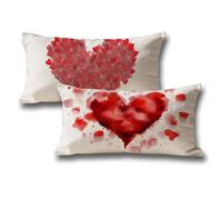 Set di 2 Cuscini per Divano Rosso Federe Cuscini Divano 50x80, Amore Motivo Rettangolo Velluto Copricuscini con Cerniera Invisibile, Autunnali Halloween Natale Casa Decorazioni Copricuscini G-241