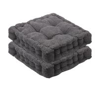 Set di 2 cuscini per sedia, 40 x 40 cm, per interni ed esterni, spessi, adatti per casa, giardino, ufficio e sedili auto (grigio scuro)