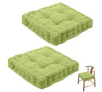 Set di 2 cuscini per sedia, 40 x 40 cm, per interni ed esterni, spessi, adatti per casa, giardino, ufficio e seggiolini auto (verde)