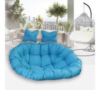 Set di 2 cuscini per sedia a dondolo a doppio dondolo, lavabili, impermeabili, con 2 cuscini staccabili, ideali per interni ed esterni, colore: azzurro cielo